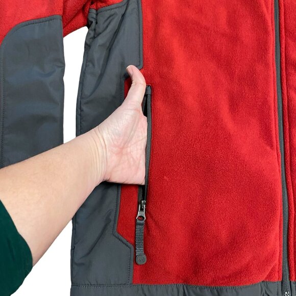 NWT Free Country Mens L Red Club Tech Fleece Jacket Full Zip Pockets Outerwear - Picture 8 of 16